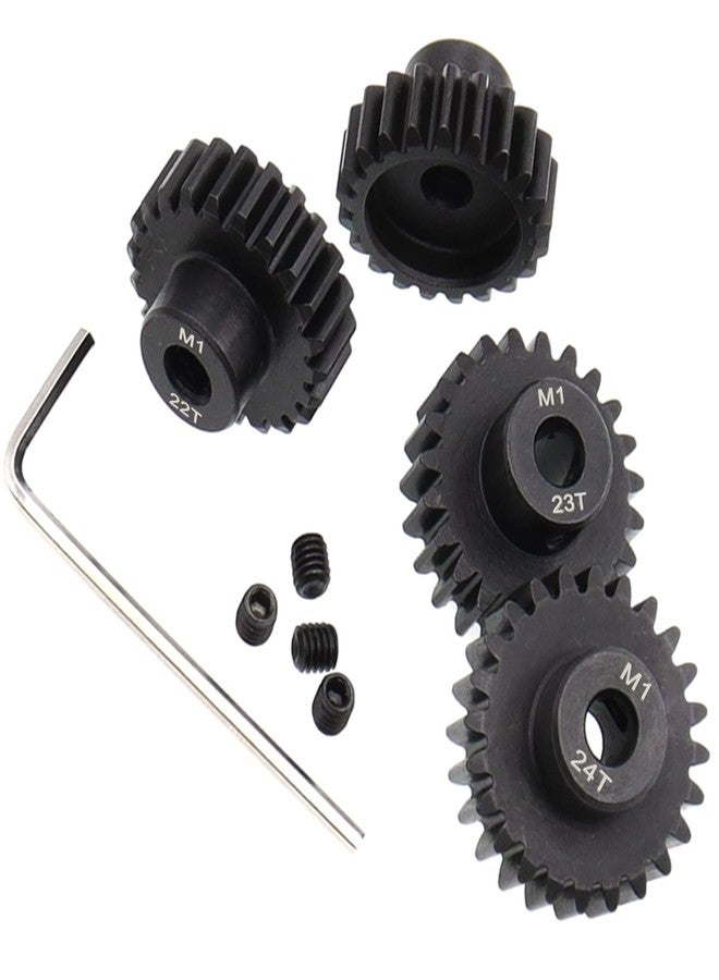 Treehobby مجموعة تروس معدنية فولاذية من Treehobby، 4 قطع، مقاس M1، 21، 22، 23، 24 سنًا، تناسب محركات التحكم عن بعد بقطر 5 مم، متوافقة مع سيارات Arrma وTraxxas وAxial وHSP وRedcat وLosi التي تعمل بالتحكم عن بعد بمقياس 1/8 و1/10 - Image 5